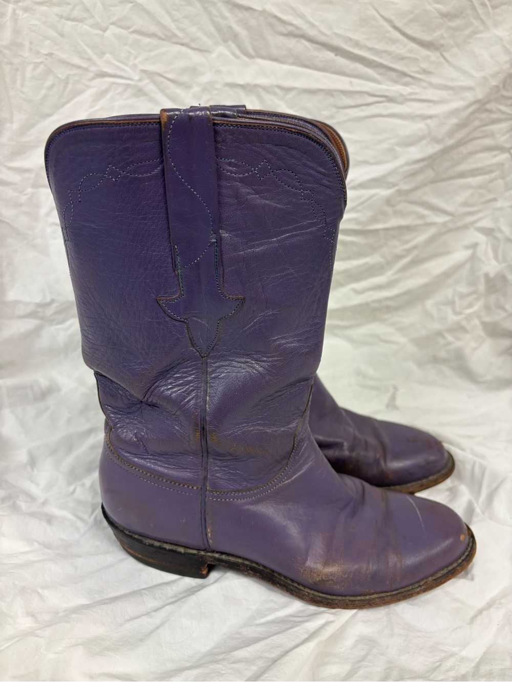 Lucchese Purple Leather Western Cowboy Boots | Women Size 6-B